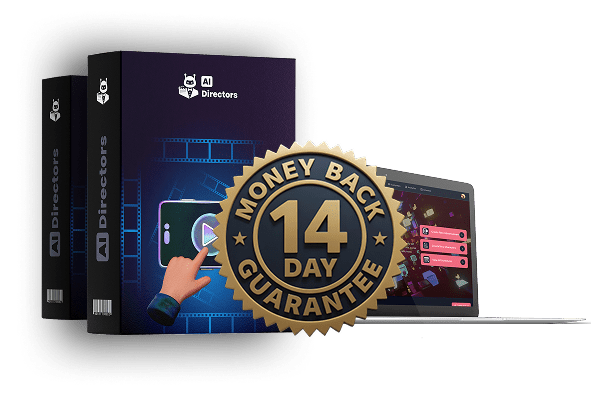 AIDirectors 14-day money-back guarantee badge for risk-free trial